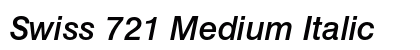 Swiss 721 Medium Italic Font Preview
