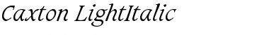 Caxton-LightItalic Font