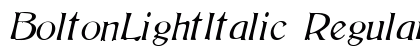 BoltonLightItalic Regular preview