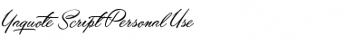 Yaquote Script Personal Use Regular Font