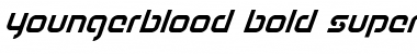 Youngerblood Bold Super-Italic Font