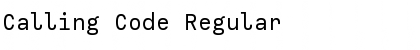 Calling Code Regular Font