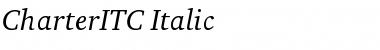 CharterITC Italic Font