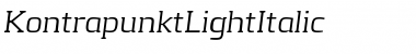 Kontrapunkt Light Italic Font