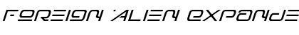 Foreign Alien Expanded Italic Font