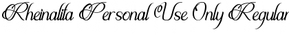Download Rheinalita Personal Use Only Font