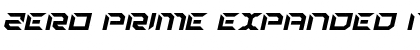 Zero Prime Expanded Italic Expanded Italic Font