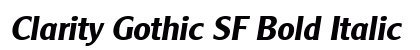 Clarity Gothic SF Bold Italic preview