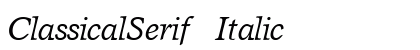 ClassicalSerif Italic preview