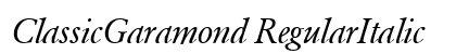 ClassicGaramond RegularItalic preview