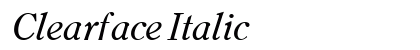 Clearface Italic preview