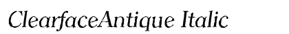 ClearfaceAntique Italic preview