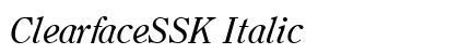 ClearfaceSSK Italic Preview