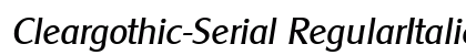 Cleargothic-Serial RegularItalic preview