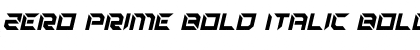 Zero Prime Bold Italic Font