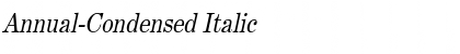 Annual-Condensed Italic Font