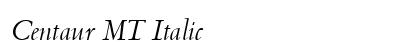 Centaur MT Italic Preview