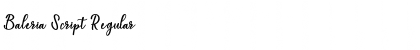 Baleria Script Font