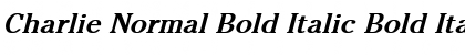 Charlie Normal Bold Italic Font