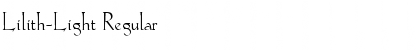 Lilith-Light Regular Font Lilith-Light Regular Font
