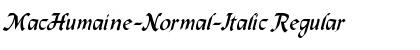 MacHumaine-Normal-Italic Regular Font