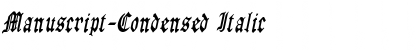 Manuscript-Condensed Italic Font
