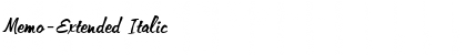 Memo-Extended Italic Font Memo-Extended Italic Font