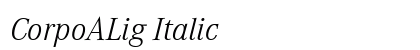 CorpoALig Italic preview