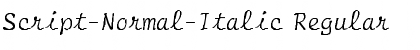 Download Script-Normal-Italic Font