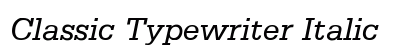 Classic Typewriter Italic Preview