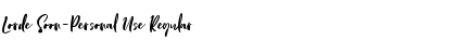 Lorde Soon-Personal Use Font