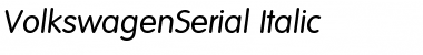 VolkswagenSerial Italic Font VolkswagenSerial Italic Font