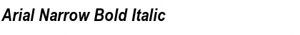 Arial Narrow Bold Italic Font