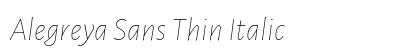 Alegreya Sans Thin Italic Preview