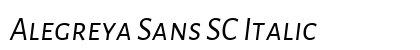 Alegreya Sans SC Italic preview