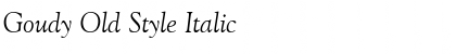 Goudy Old Style Italic Font