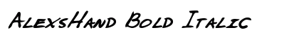 AlexsHand Bold Italic preview