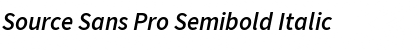 Source Sans Pro Semibold Italic Font