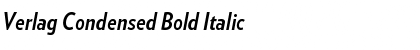 Verlag Condensed Bold Italic Font