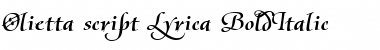 Olietta script Lyrica BoldItalic Font
