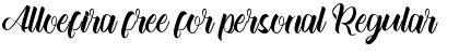 Alloefira free for personal Font