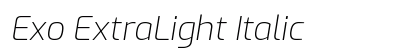 Exo ExtraLight Italic Preview