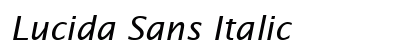 Lucida Sans Italic Font Preview