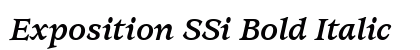 Exposition SSi Bold Italic Preview