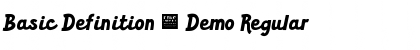 Basic Definition - Demo Font