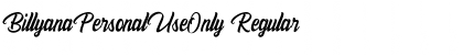 BillyanaPersonalUseOnly Regular Font