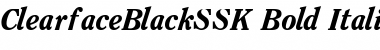 ClearfaceBlackSSK Bold Italic Font