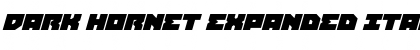 Dark Hornet Expanded Italic Regular Font