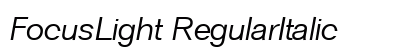 FocusLight RegularItalic Preview