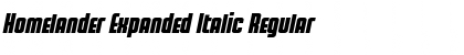 Homelander Expanded Italic Regular Font